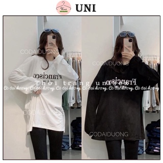 Áo thun dài tay francisco 2 màu đen trắng dễ phối đồ - uni