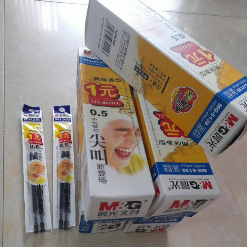 Hộp 40 ruột, ngòi thay bút bi nước M&G Q7, bút Tizo 310B - 0,5mm