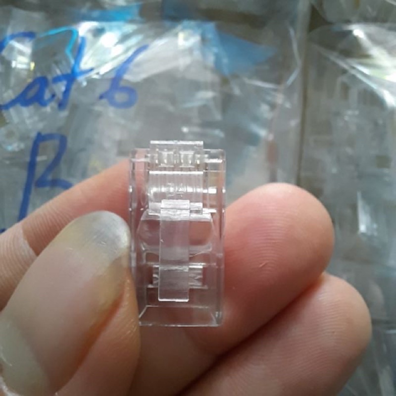 HẠT MẠNG XUYÊN THẤU Tenda, Tplink, Amp CAT6 ĐỒNG NGUYÊN CHẤT, bền, chống ô xi hóa - RJ45 CAT6 XUYÊN THẤU.