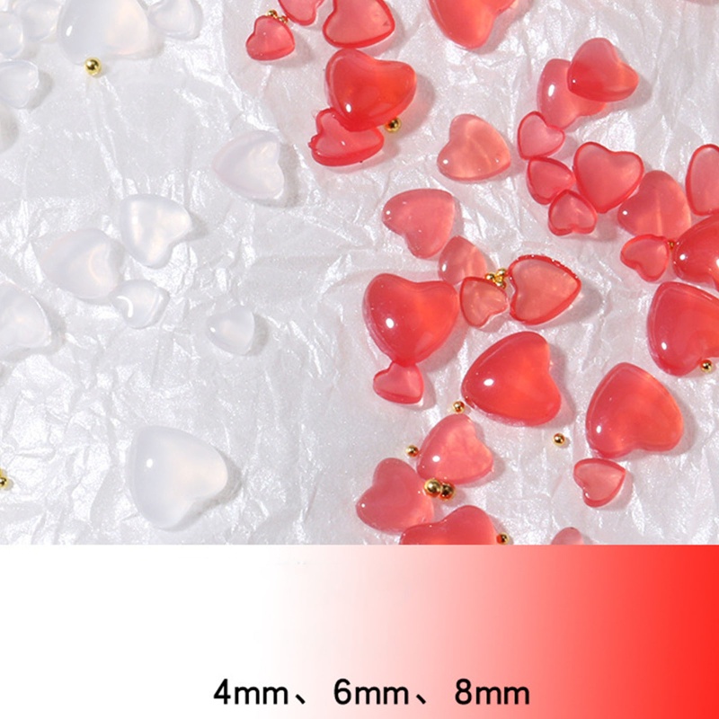 Set 50 / 100 Hình Dán Trái Tim 3D Trang Trí Móng Tay
