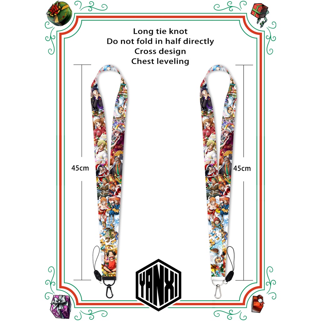 Dây Đeo Điện Thoại / Móc Khóa / Thẻ Hình one Piece Luffy Sauron webbing Mới Giáng Sinh Có Thể Tách Rờ