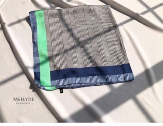 Khăn lụa vuông 70x70 turban quàng cổ,áo khăn yếm bandana thời trang đội đầu kẻ caro- Maben