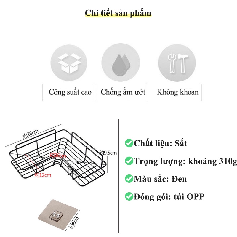 Đa dụnggiá để đồ phòng tắm（Chống nước và chống rơi）giá gia vị nhà bếp，giá đựng mỹ phẩm