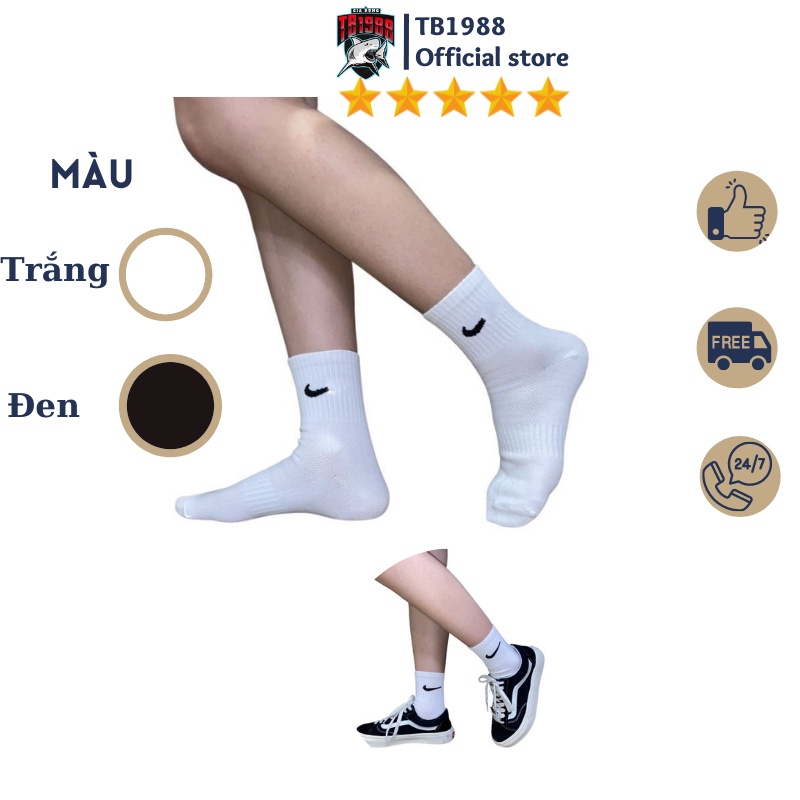 Tất Vớ Ni.ke Thể Thao Cổ Trung( Lửng) Thời Trang Hàng Cực Đẹp, Dày Dặn Không Gây Mùi Giá Cực Tốt