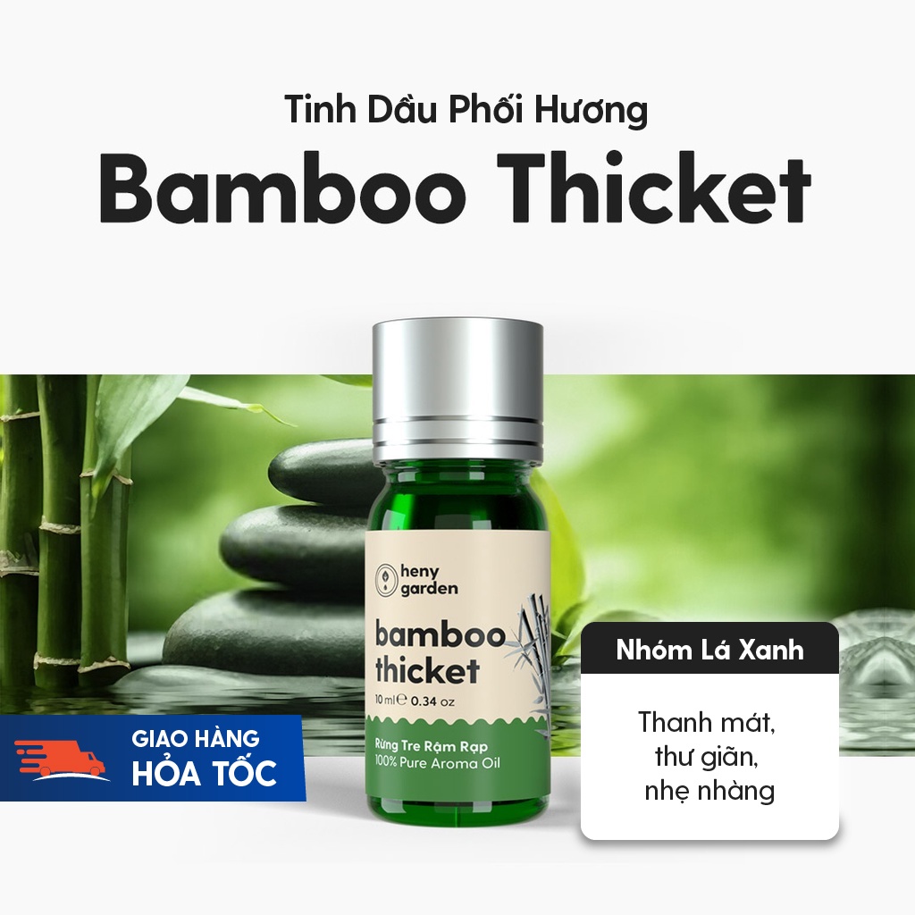 Tinh Dầu Phối Hương Bamboo Thicket (Gỗ Mát) Xông Thơm Phòng, Làm Nến Thơm Thiên Nhiên Heny Garden 10mL