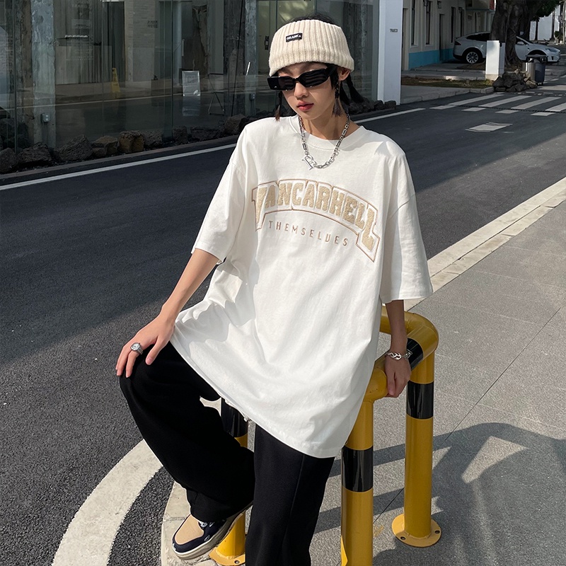 Áo Thun Tay Ngắn Dáng Rộng In Hình Thời Trang Dành Cho Nữ