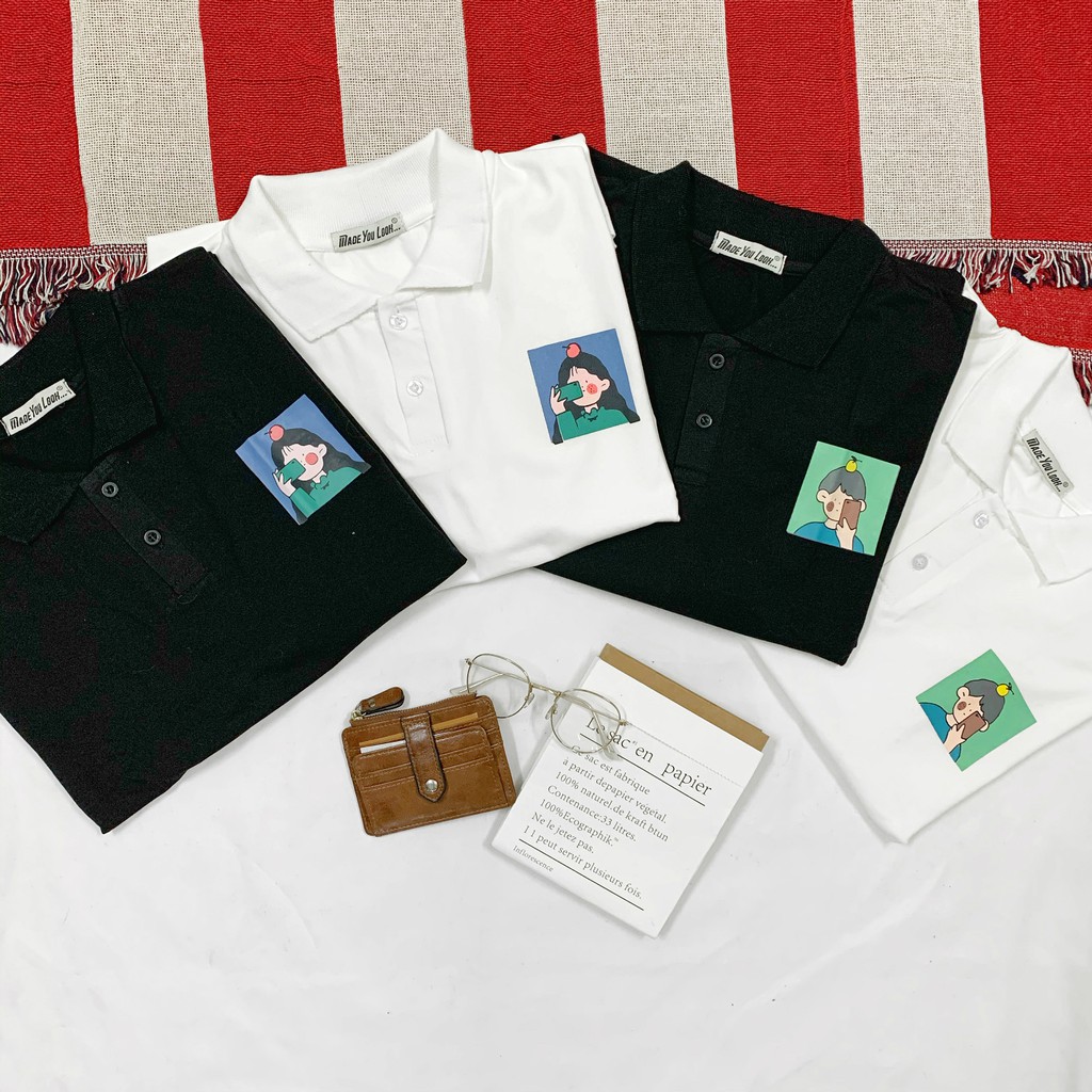 Áo thun polo tay lỡ  CHỤP HÌNH  phông Unisex nam nữ tee oversize form rộng pull Ulzzang Streetwear Hàn Quốc vải mềm