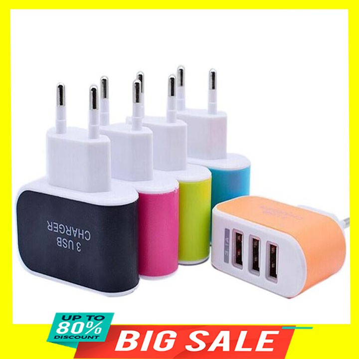 Củ sạc 3 cổng USB sạc cùng lúc nhiều thiết bị