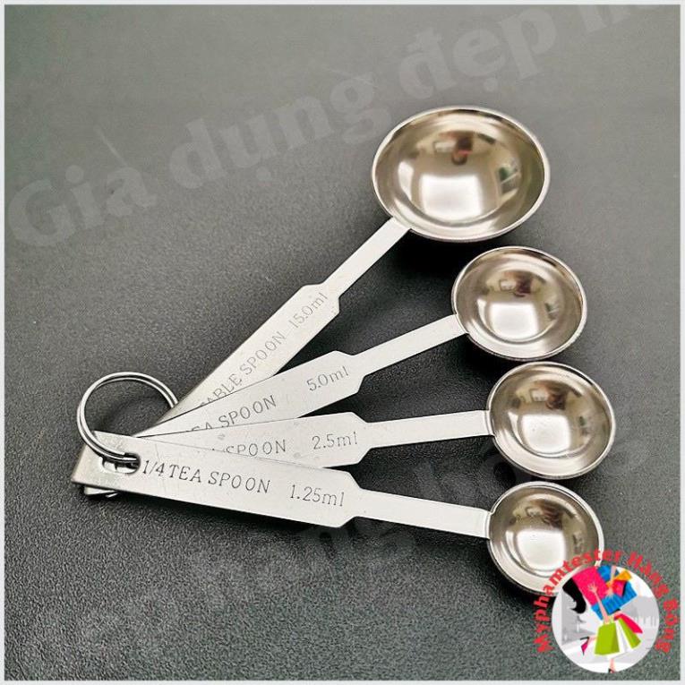 Bộ 4 thìa inox đong định lượng