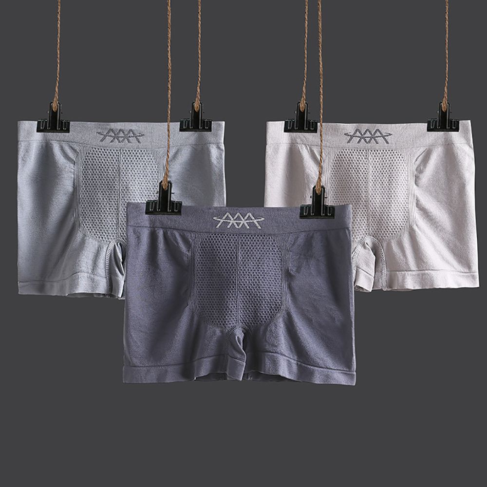 QQMALL Quần lót boxer ngắn co giãn thoáng khí thoải mái thấm hút mồ hôi thời trang quyến rũ cho nam