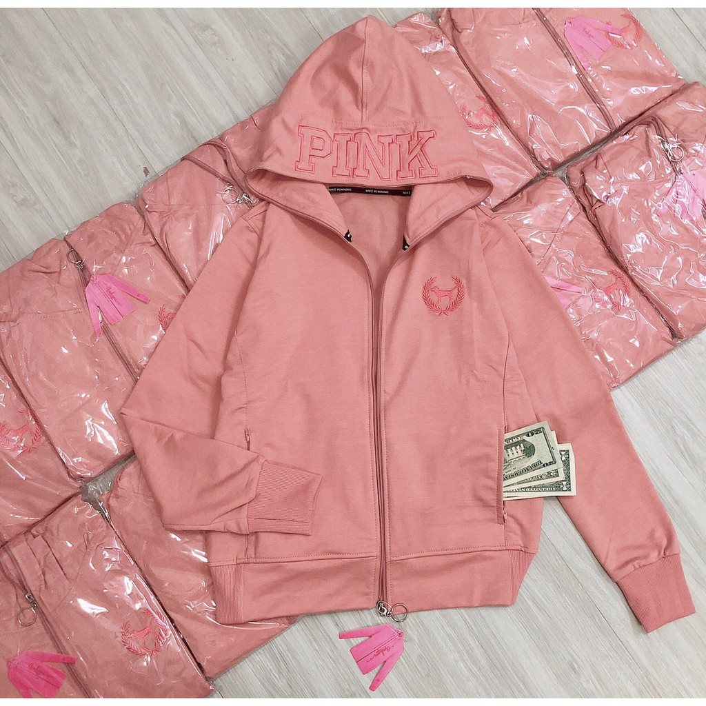 Aó khoác pink 6 túi