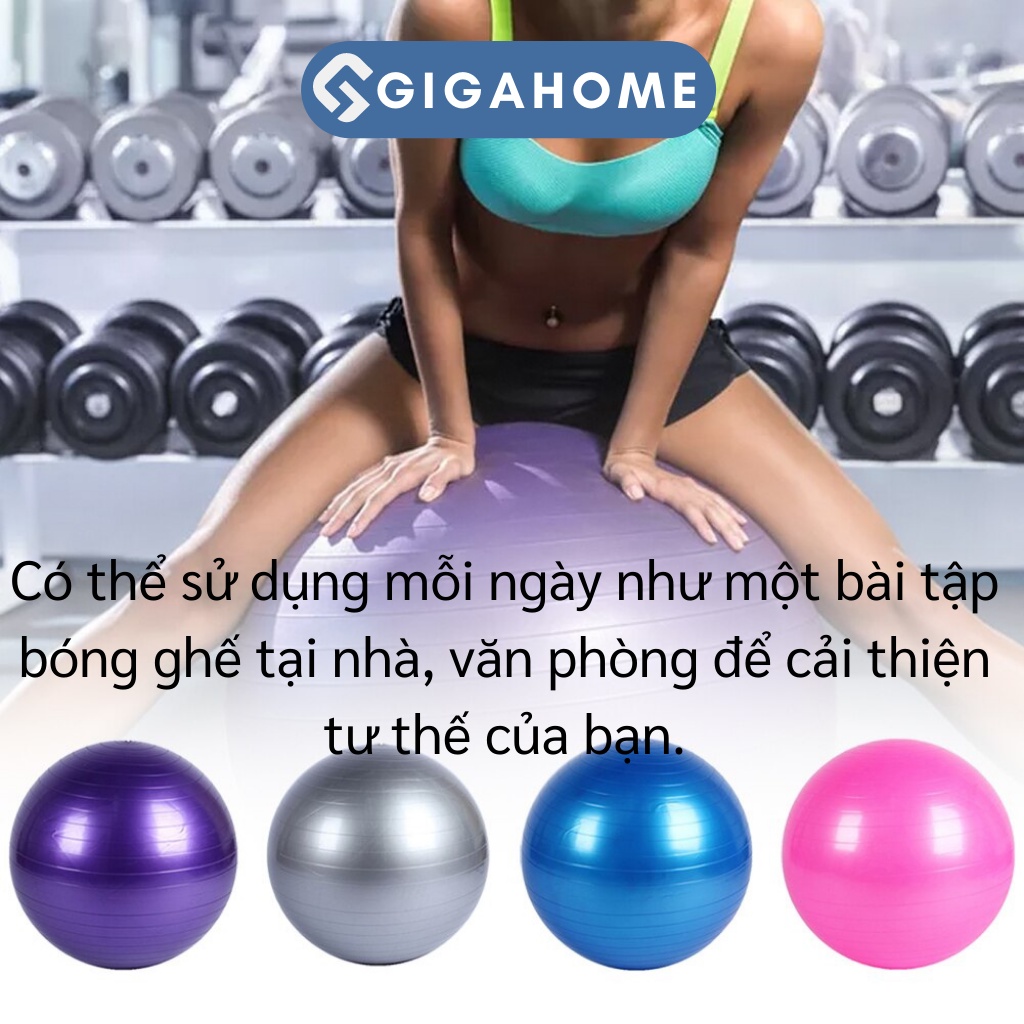 Bóng Tập Yoga, Tập Gym, Pilates GIGAHOME Cap Cấp 75cm Dày 2cm Chống Nổ 5336
