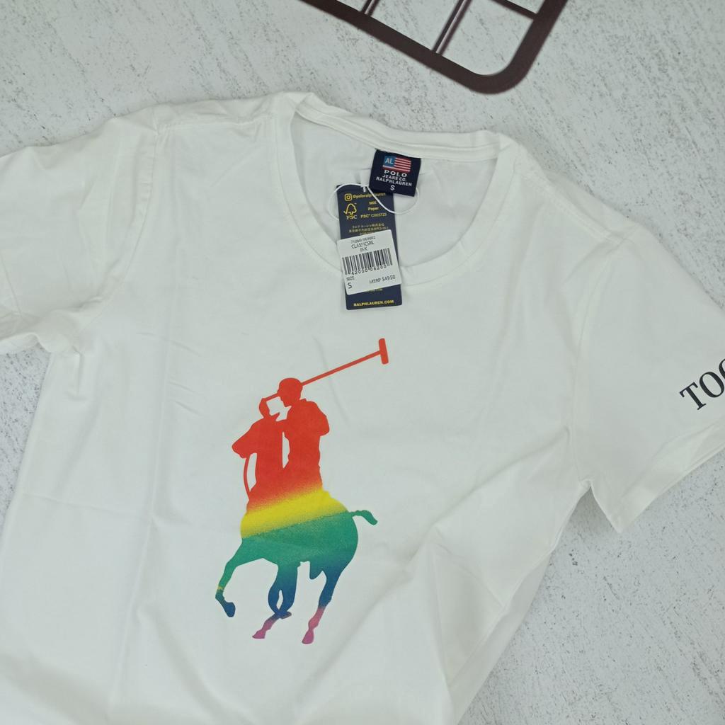 Áo thun nữ cổ tròn tay ngắn cotton 100% VNXK in hình polo dễ thương