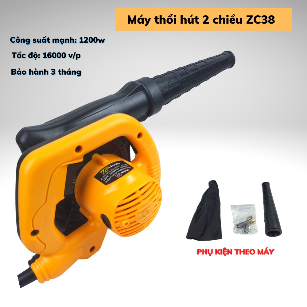 Máy thổi hút bụi ZC38, 1200W chính hãng SKY - Máy thổi hút bụi đa năng - LÕI ĐỒNG 100%