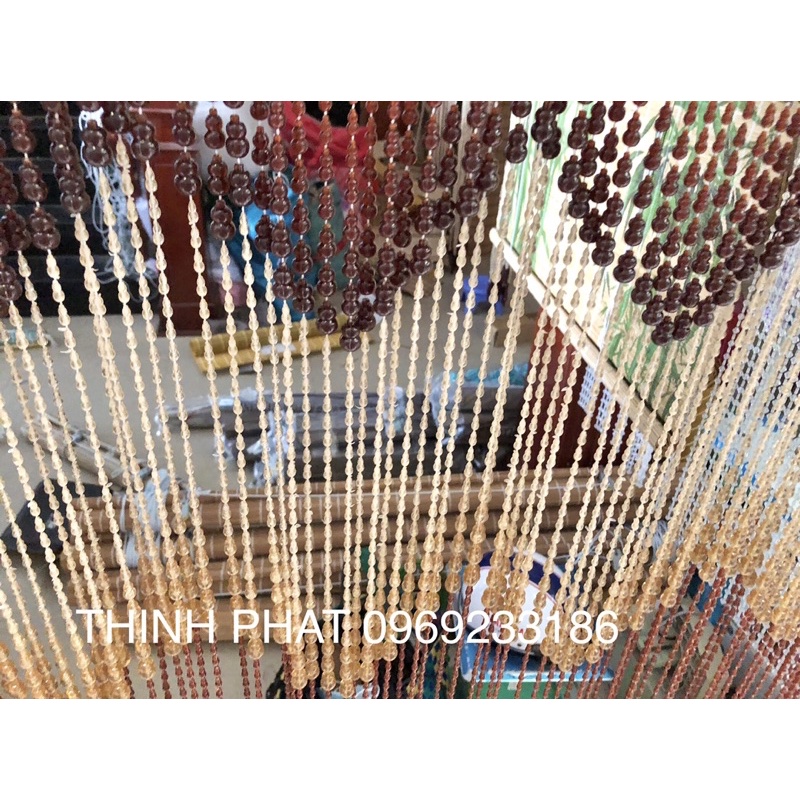 Màn Rèm hạt nhựa hồ lô Nâu Cafe, rèm hạt nhựa che bàn thờ