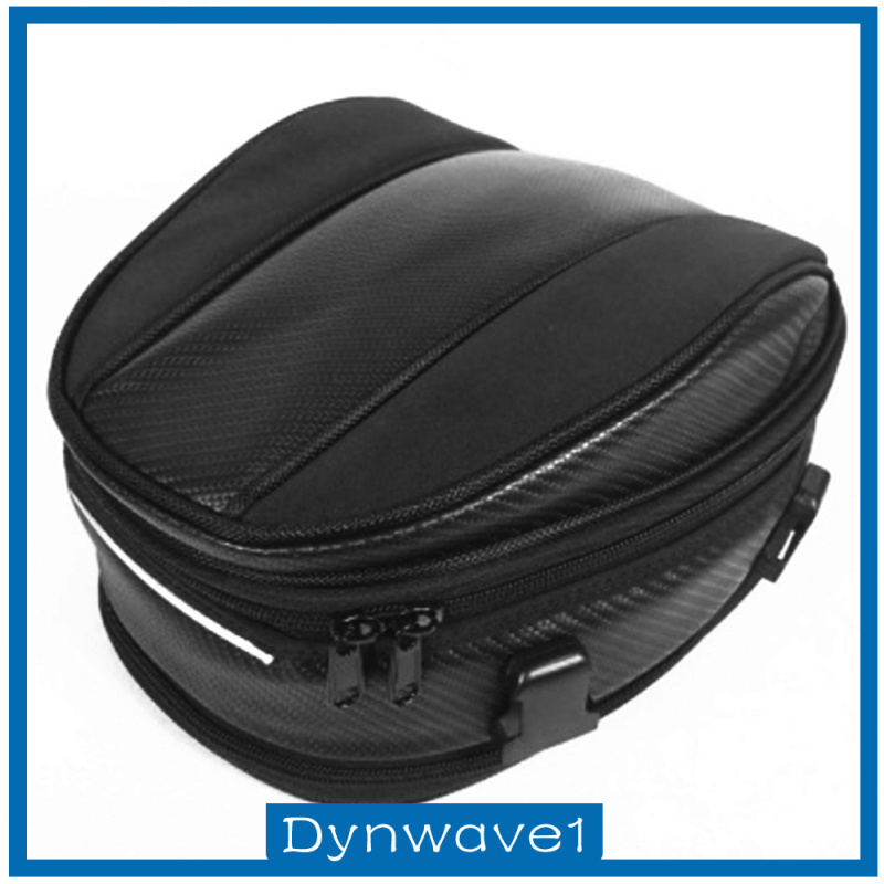 [DYNWAVE1]Motorcycle Tail Seat Bag Waterproof 30x21.5x20cm Black Multifunctional