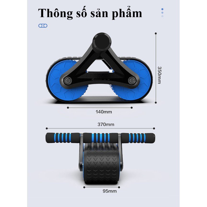 Con Lăn Tập Cơ Bụng Sử Dụng Công Nghệ Mới Có Phanh Lò Xo Trợ Lực Đại Nam Sport + Kèm Thảm Lót Gối