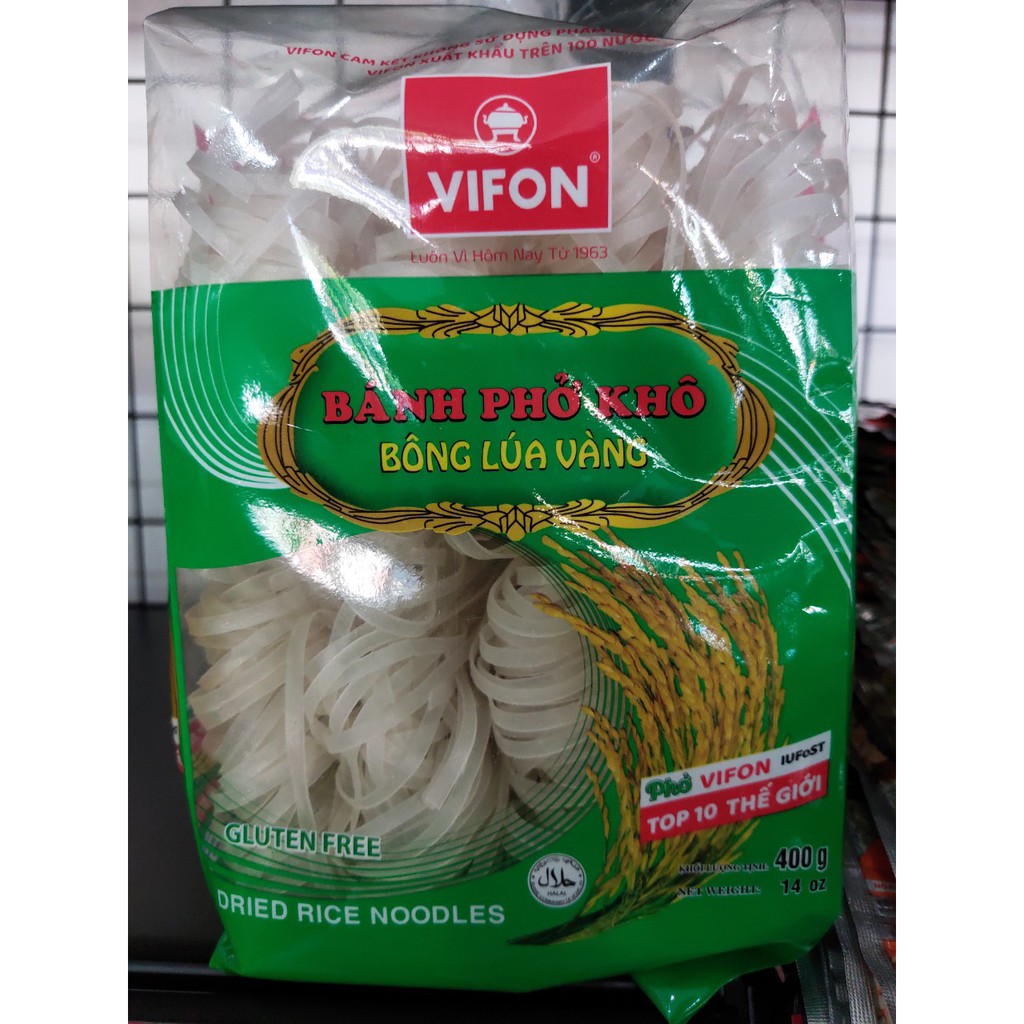 Bánh Phở Khô Bông Lúa Vàng Vifon 400g date:10/2022