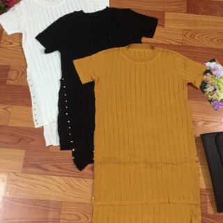 Áo len dài xẻ tà