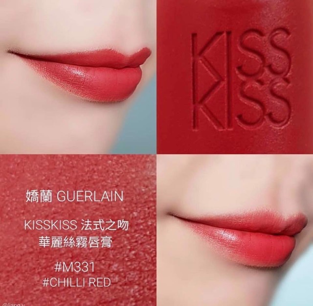 Son lì Guerlain Kiss Kiss Matte Màu M331 - Chili red