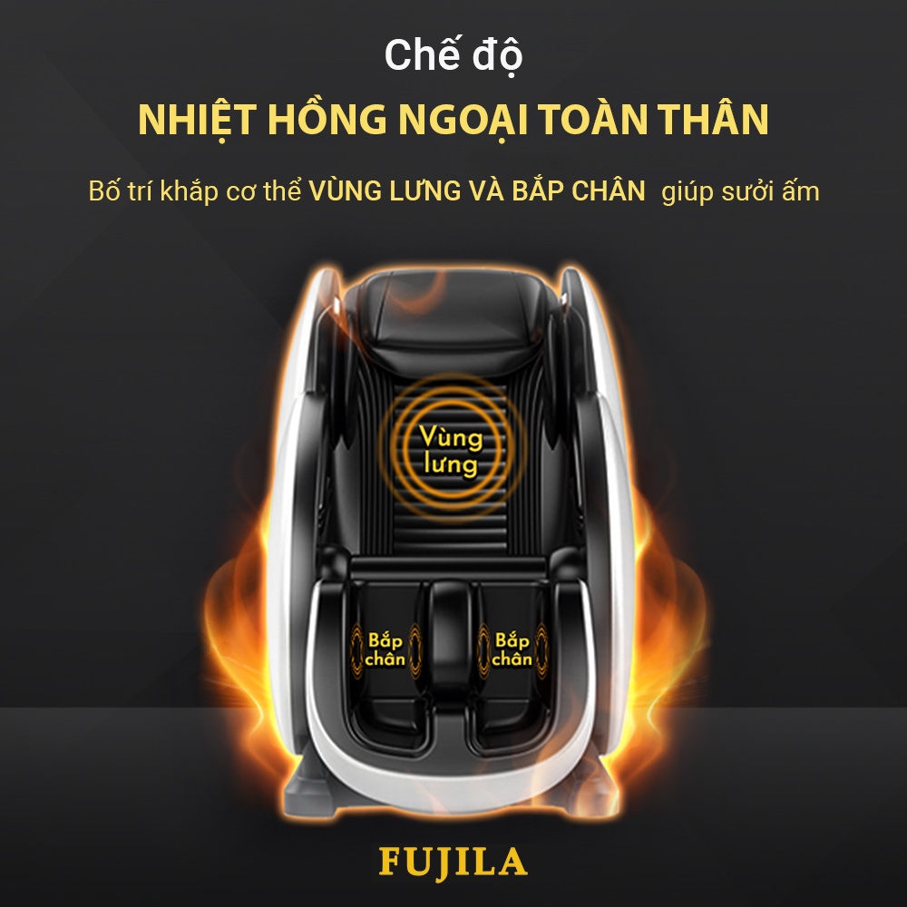 Ghế mát xa thế hệ mới FUJILA K3 với con lăn 4D di động thông minh - Thiết kế thời thượng - Bảo hành 6 Năm