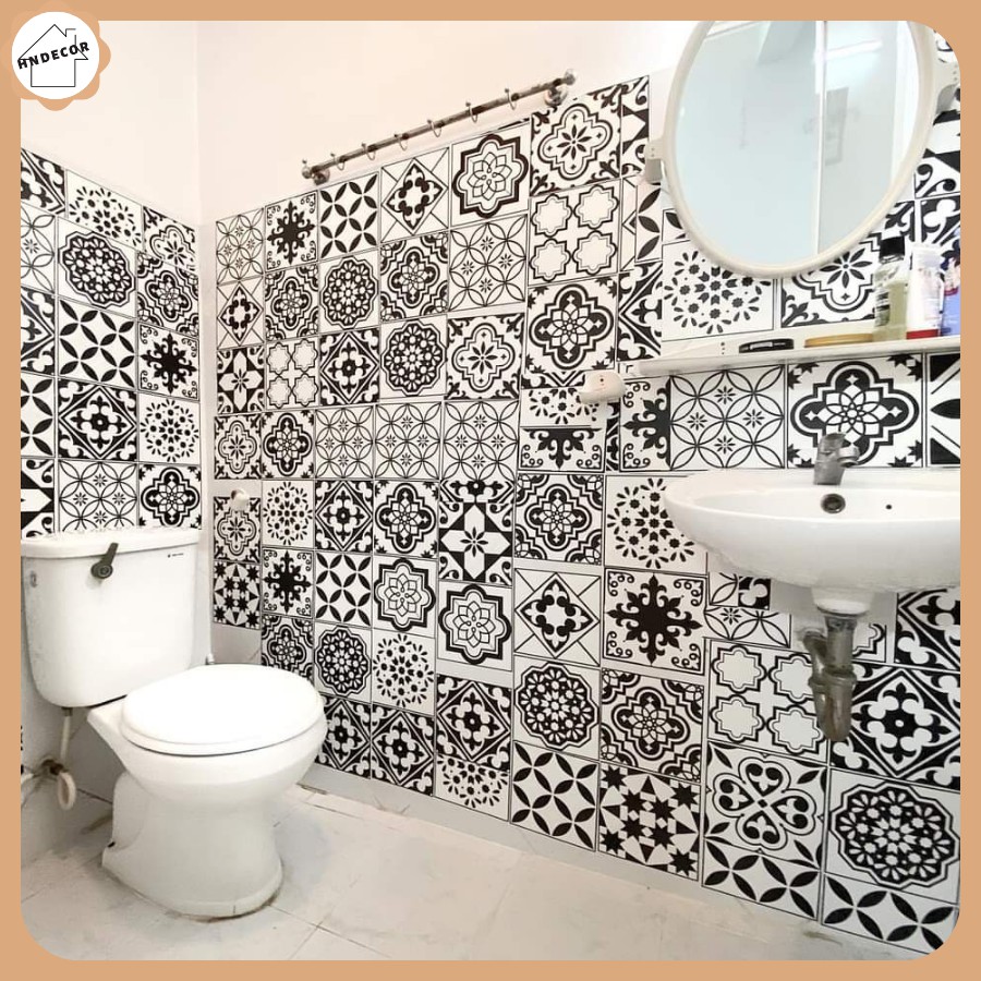 Decal gạch bông dán bếp khổ 40x60cm, decal dán nhà vệ sinh - trang trí nhà cửa - HN Decor | BigBuy360 - bigbuy360.vn