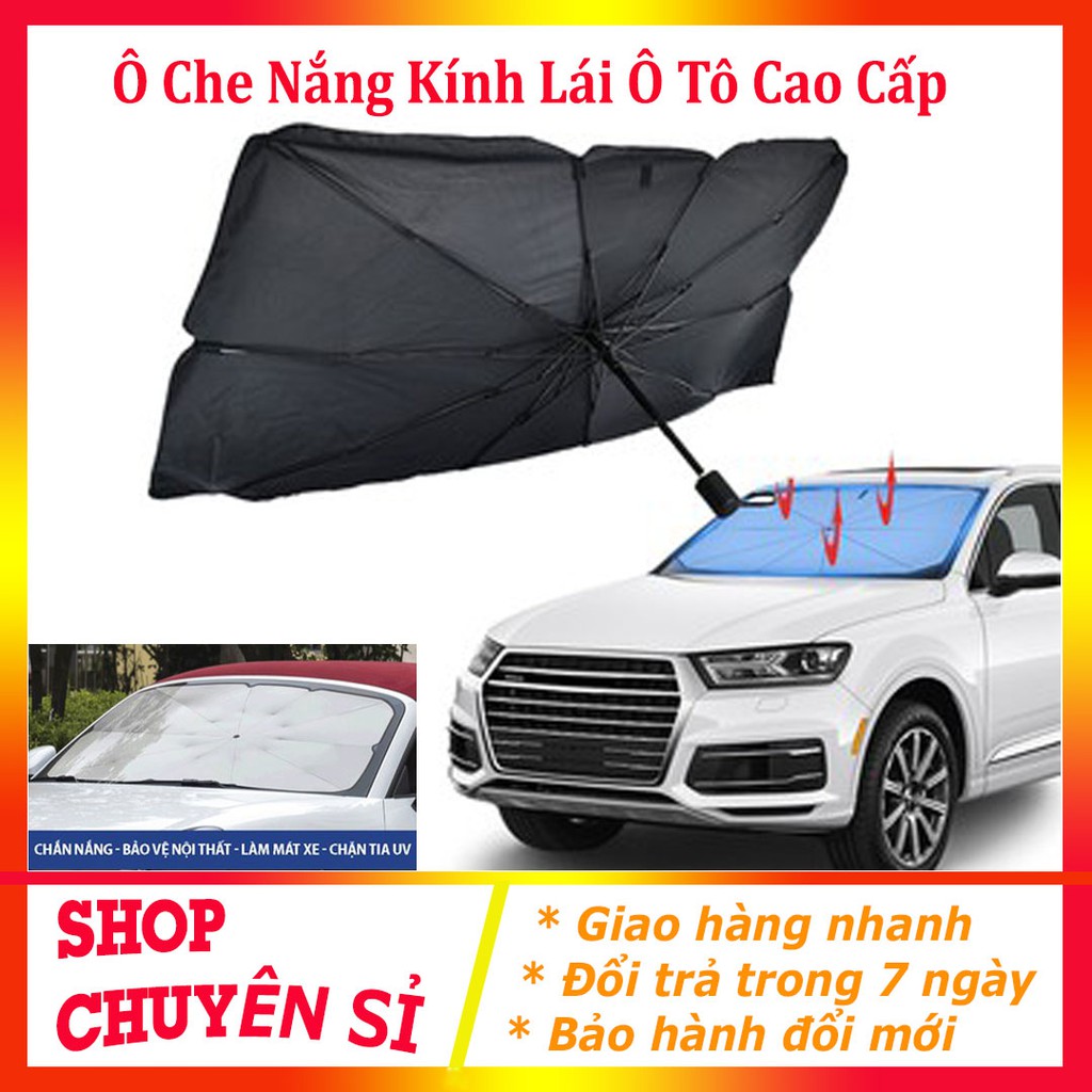 Ô Che Nắng Kính Lái Ô Tô Cao Cấp, Ô Che Nắng Kính Lái Xe Hơi (Tặng BAO DA) - Chắn Nắng, Giảm Nhiệt Độ Bảo Vệ Nội Thất