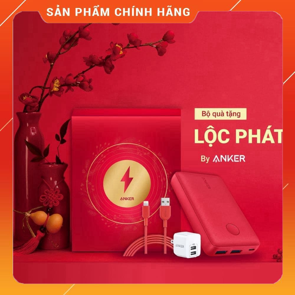 Bộ quà tết ANKER Lộc Phát mừng năm mới 2021 (PowerCore Select 10000mAh,PowerPort Mini 2 ,PowerLine II Lightning)