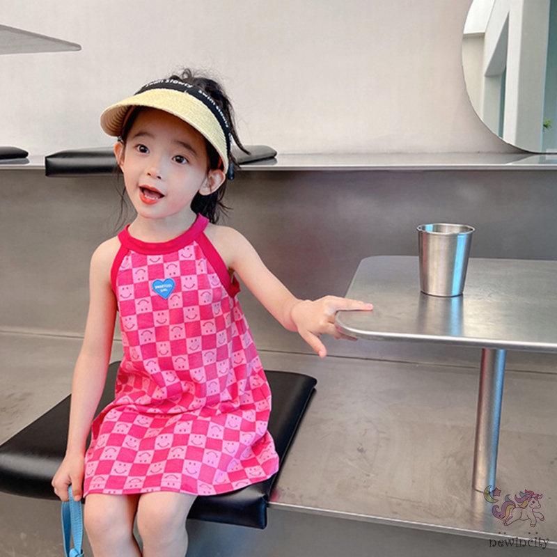 Đầm Sát Nách Đi Biển Phong Cách Hàn Quốc Cho Bé Gái