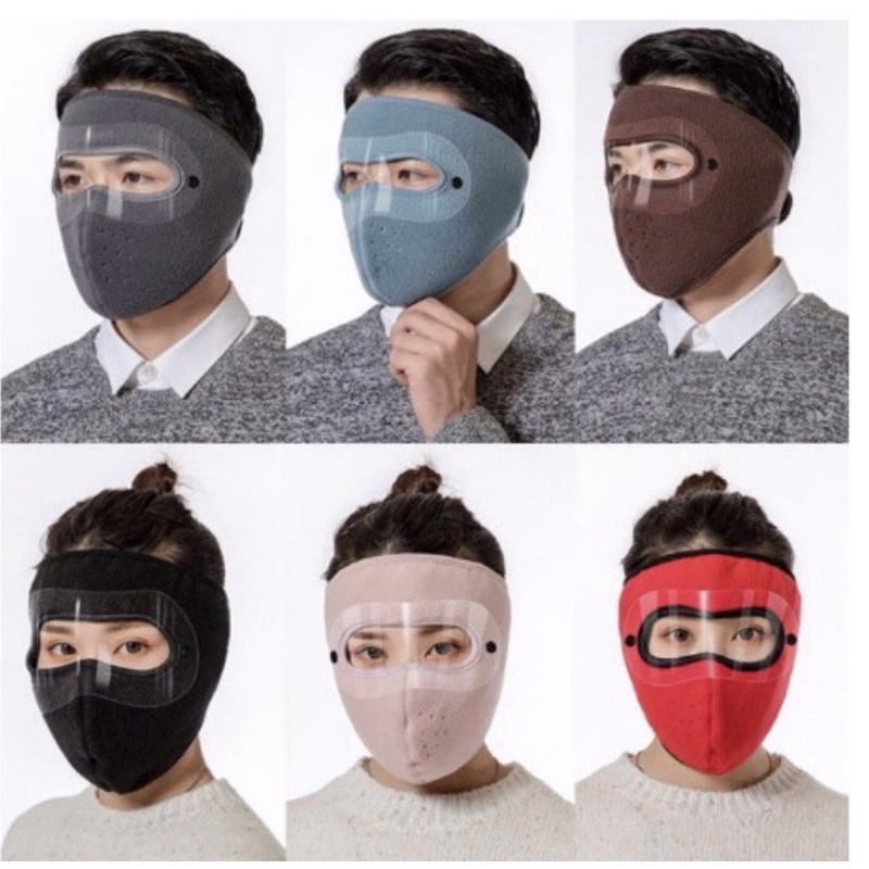 [FREESHIP❤️] Khẩu trang nija nỉ có kính bảo vệ mắt che kính và không kính màu ngẫu nhiên