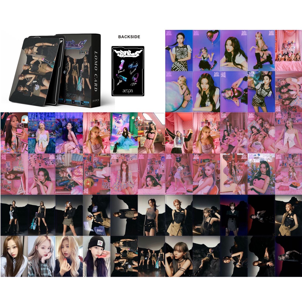 Bộ sưu tập người nổi tiếng kpop AESPA girls 54 lomo card / bộ album bo góc
