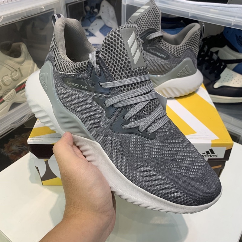 Giày thể thao sneaker nam nữ ALPHABOUNCE Beyond 2018 Grey white Xám đế trắng