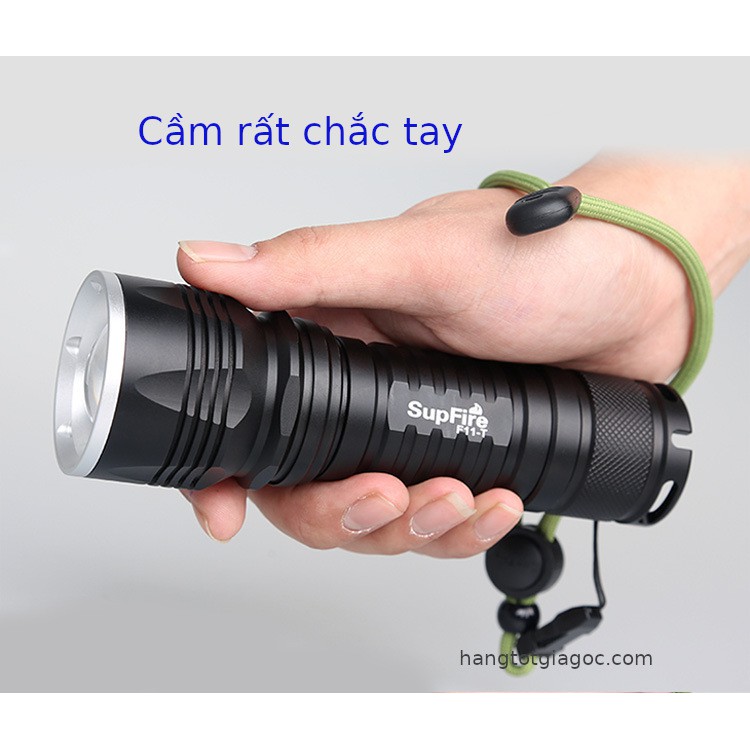 Đèn pin siêu sáng siêu bền Supfire F11-T có thể zoom, hợp kim nhôm –