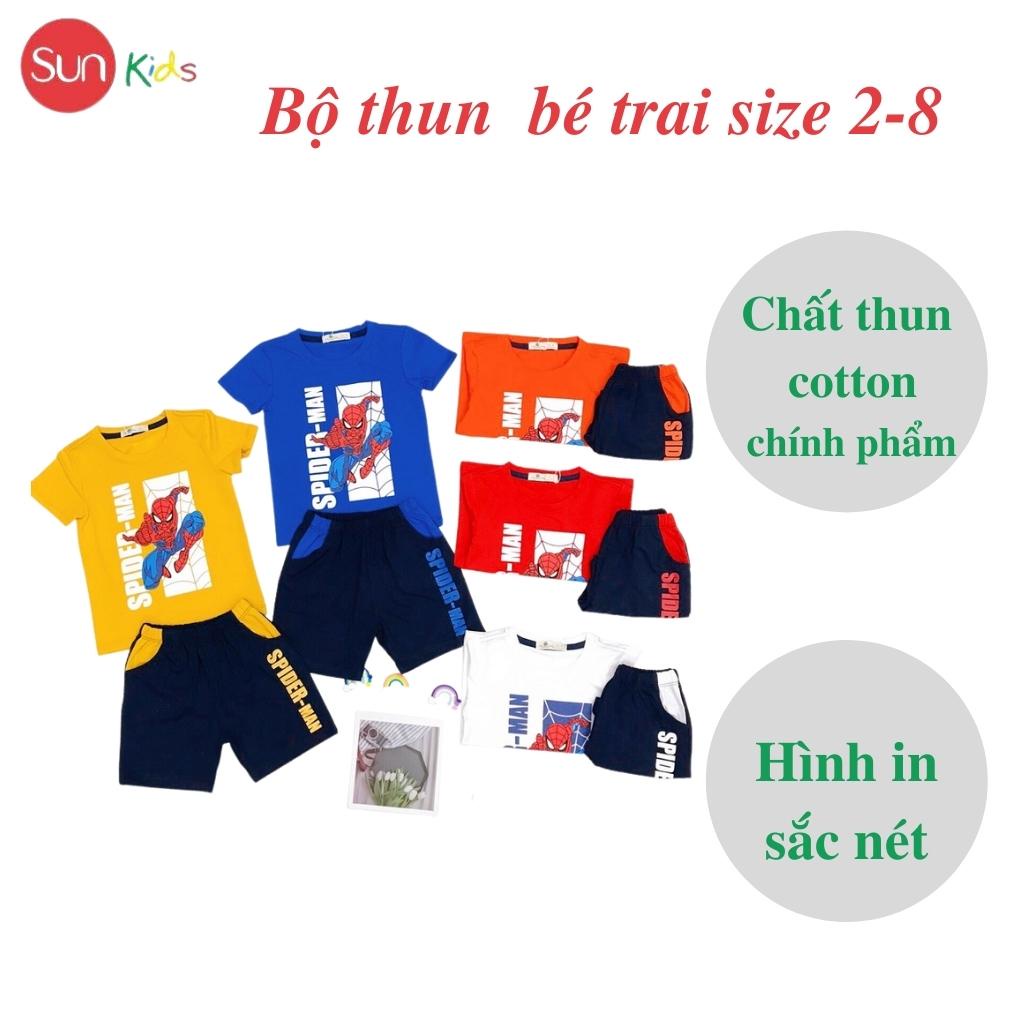 Đồ bộ bé trai, đồ bộ trẻ em chất thun cotton, size 2-8 tuổi, có nhiều màu - SUNKIDS