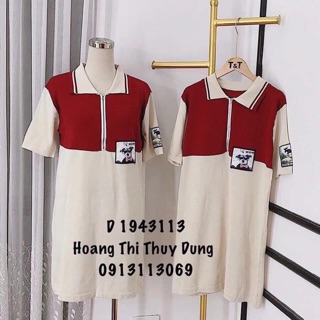 Váy len pha màu