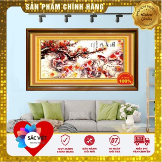Tranh thêu chữ thập cá chép DLH-YA427