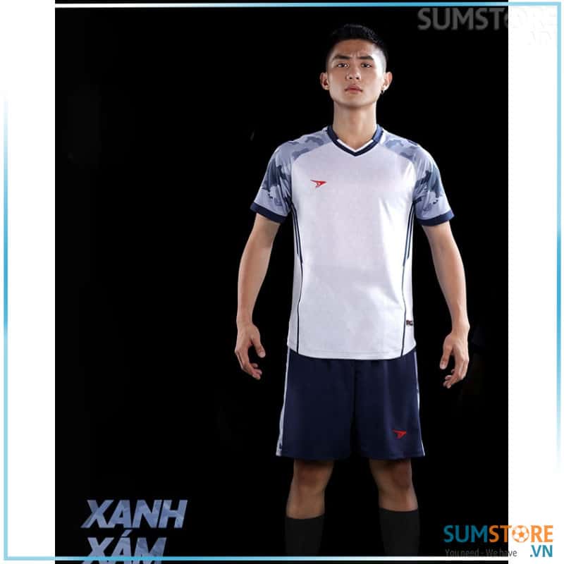 Đồ Đá Banh Nam Nữ Không Logo Mission Trắng Xám - Áo Bóng Đá Thể Thao Nam Nữ Mới Chất Lượng Cao Cấp