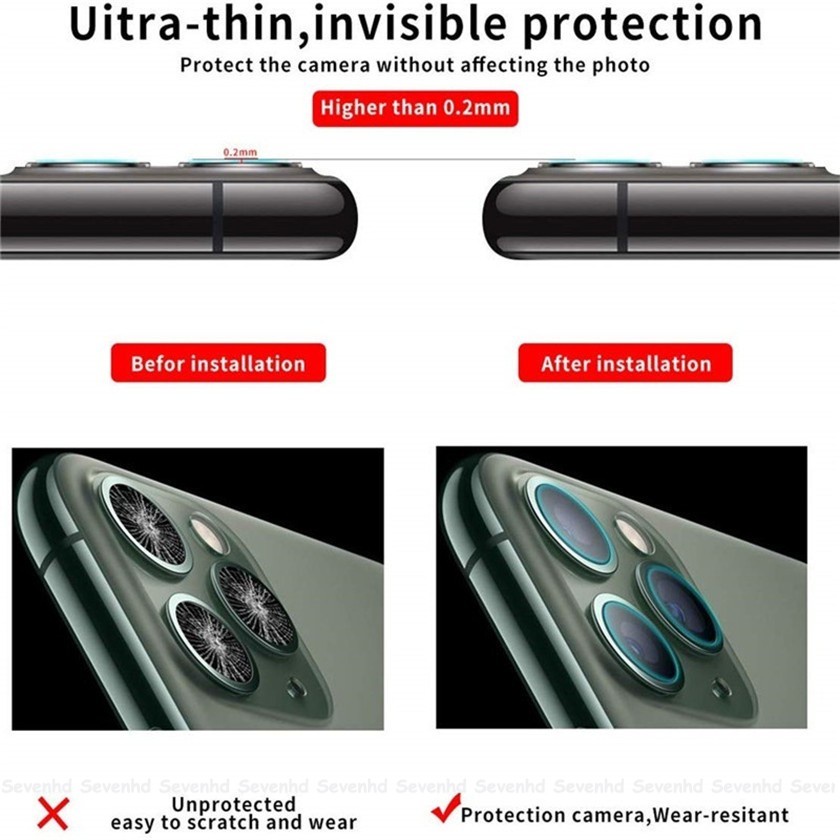 Kính cường lực bảo vệ camera sau thích hợp cho iPhone 13 12 11 Pro Max SE2020 X XR Xs Max 8 7 6 6s Plus