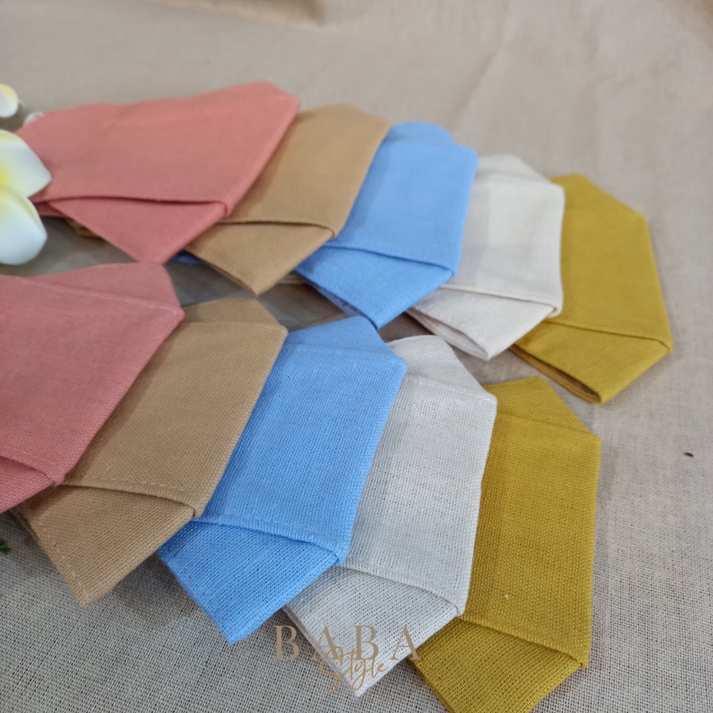 Khẩu Trang Vải Trẻ Em 3 Lớp Linen Cotton Khẩu Trang Em Bé Thời Trang Kháng Khuẩn Thoáng Mát Nhiều Màu Có Nút Điều Chỉnh