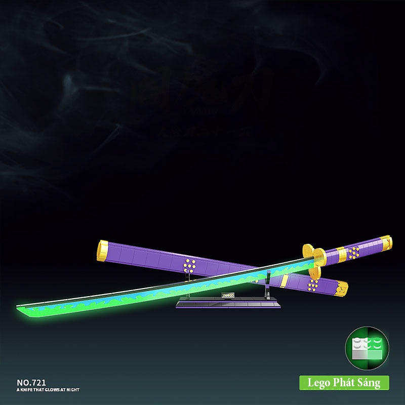 Đồ Chơi Lắp Ráp Thanh Kiếm Dạ Quang Enma Yamato Của Zoro Trong One Piece Model 721 Với 1016 Chi Tiết