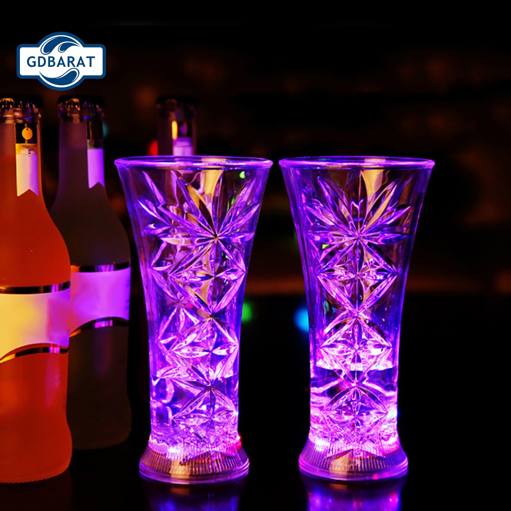 [NYCA Stock] Cốc Uống Bia / Rượu / Whiskey Có Đèn LED Thay Đổi Màu Sắc Hình Bông Tuyết