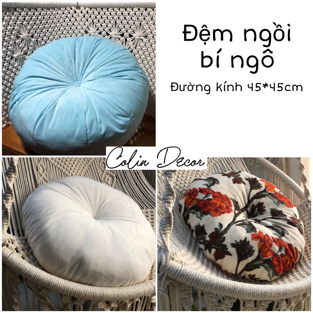 Đệm ngồi hình bí ngô tròn êm ái đường kính 45*45cm