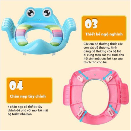 Bệ lót thu nhỏ bồn cầu có tay vịn cho bé - Soleil Home