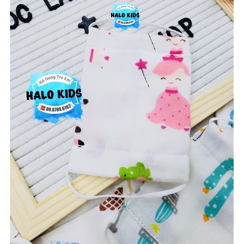 Khẩu trang sợi tre MUSLIN cho bé 2 tháng trở lên HaloKids | BigBuy360 - bigbuy360.vn