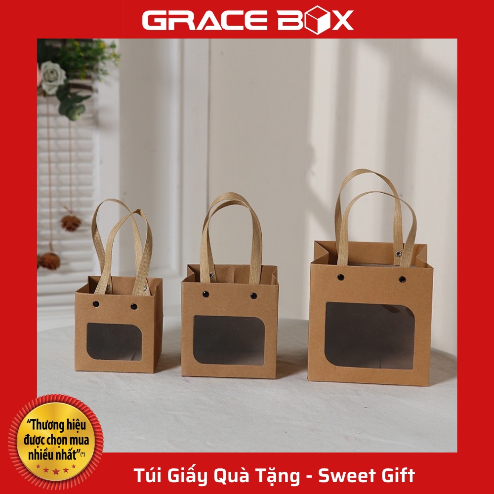 (Giá Sỉ) Túi Giấy Quà Tặng Mini Sow Window Xinh Xắn - Siêu Thị Bao Bì Grace Box