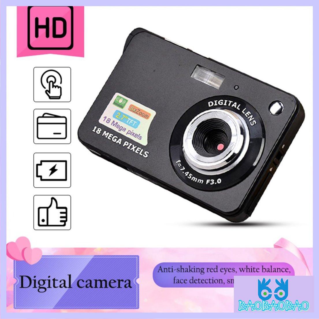 Camera kỹ thuật số chống rung màn hình TFT LCD 2.7 Inch 18MP 720P 8x