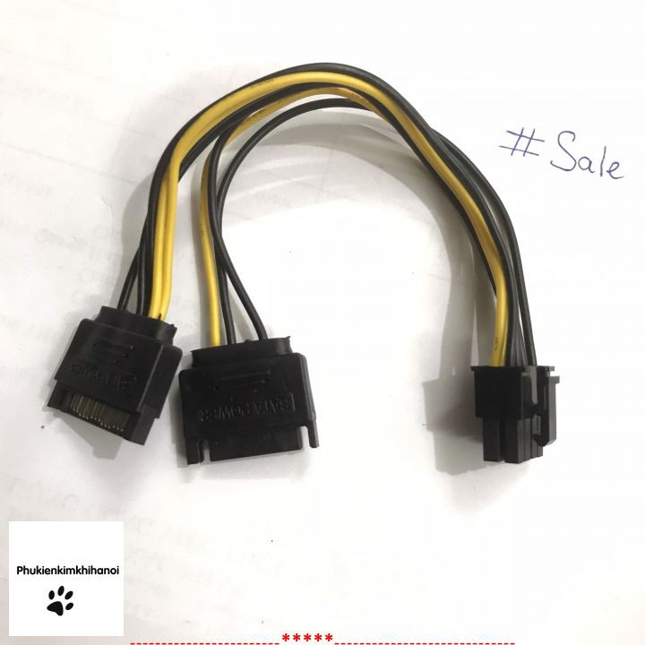 Cáp chuyển 2 sata sang nguồn phụ 6+2 pin cho VGA CAP025