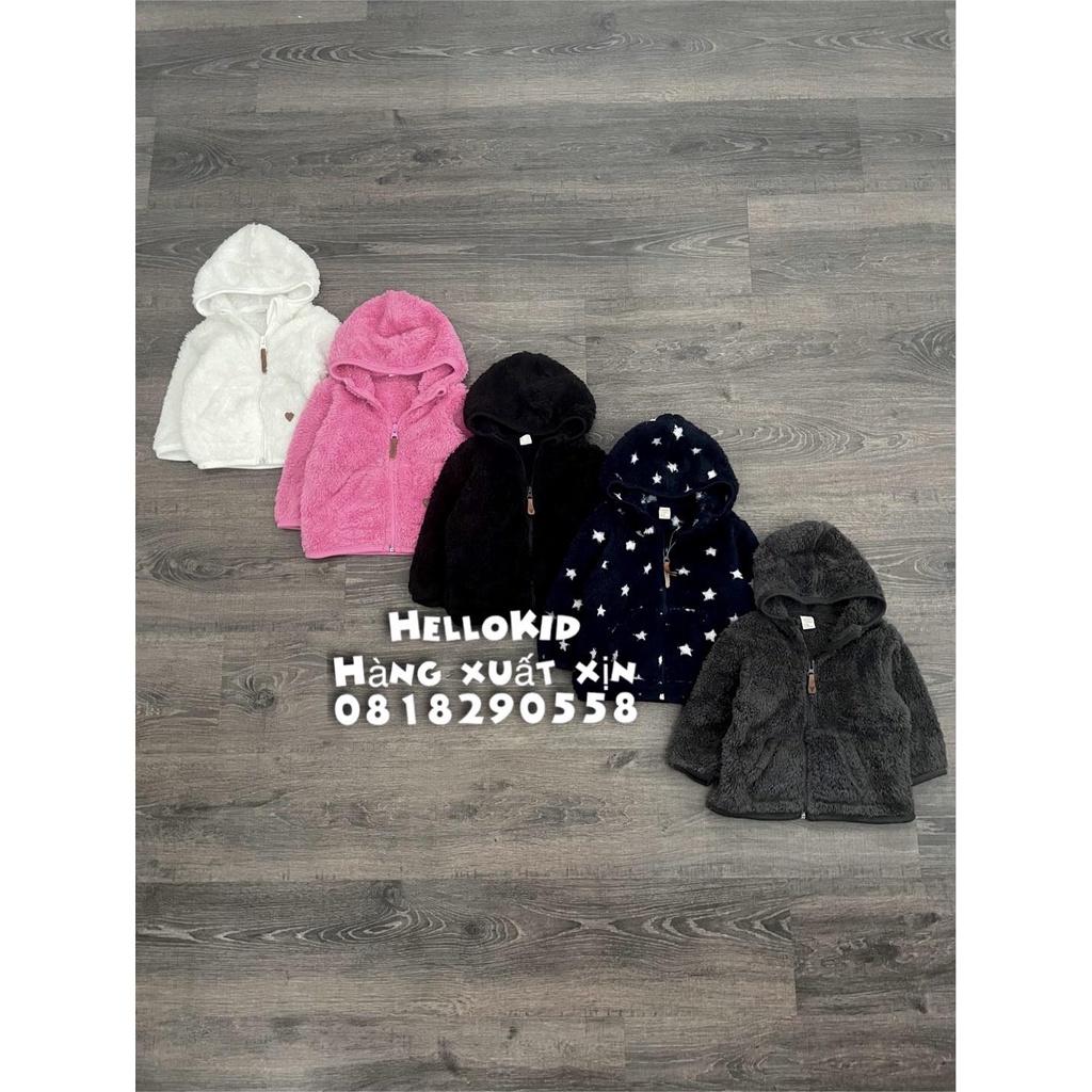 A625 - Áo khoác lông cừu kéo khoá có mũ Yamp Kid