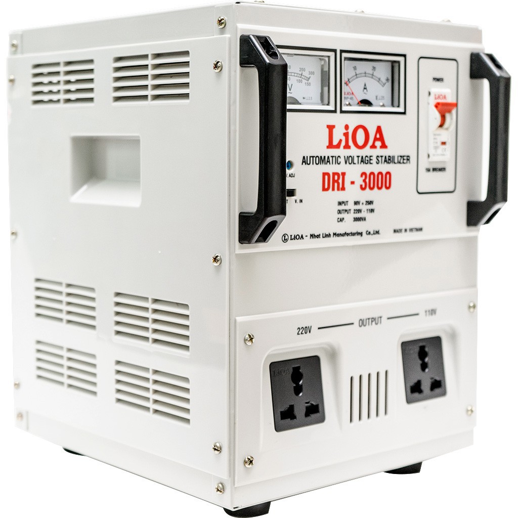 Ổn áp 1 pha LIOA DRI-3000 II 3.0kVA điện áp vào 90V - 250V ( Thế hệ mới 2018 )