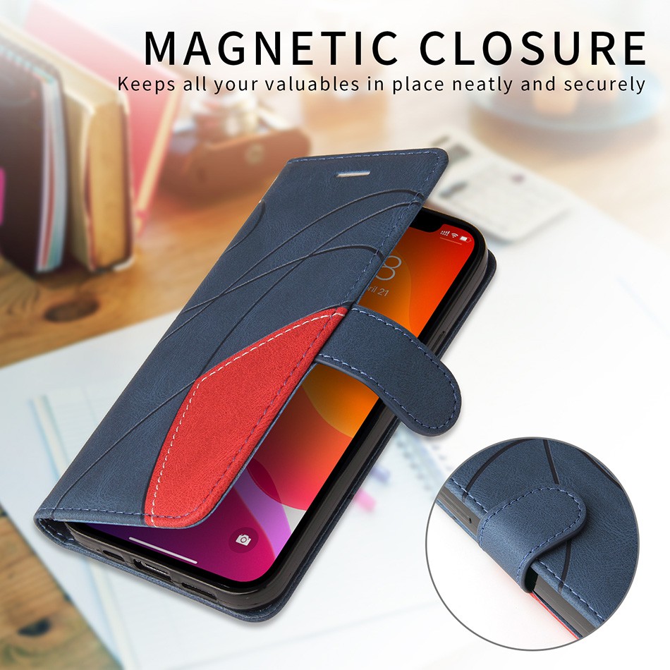 Bao Da Điện Thoại Dạng Ví Nắp Lật Nam Châm Có Ngăn Đựng Thẻ Và Giá Đỡ Cho Iphone11 Pro 12 Mini 12 Pro Max 11 Pro Xr Xs Max Ipx Ốp